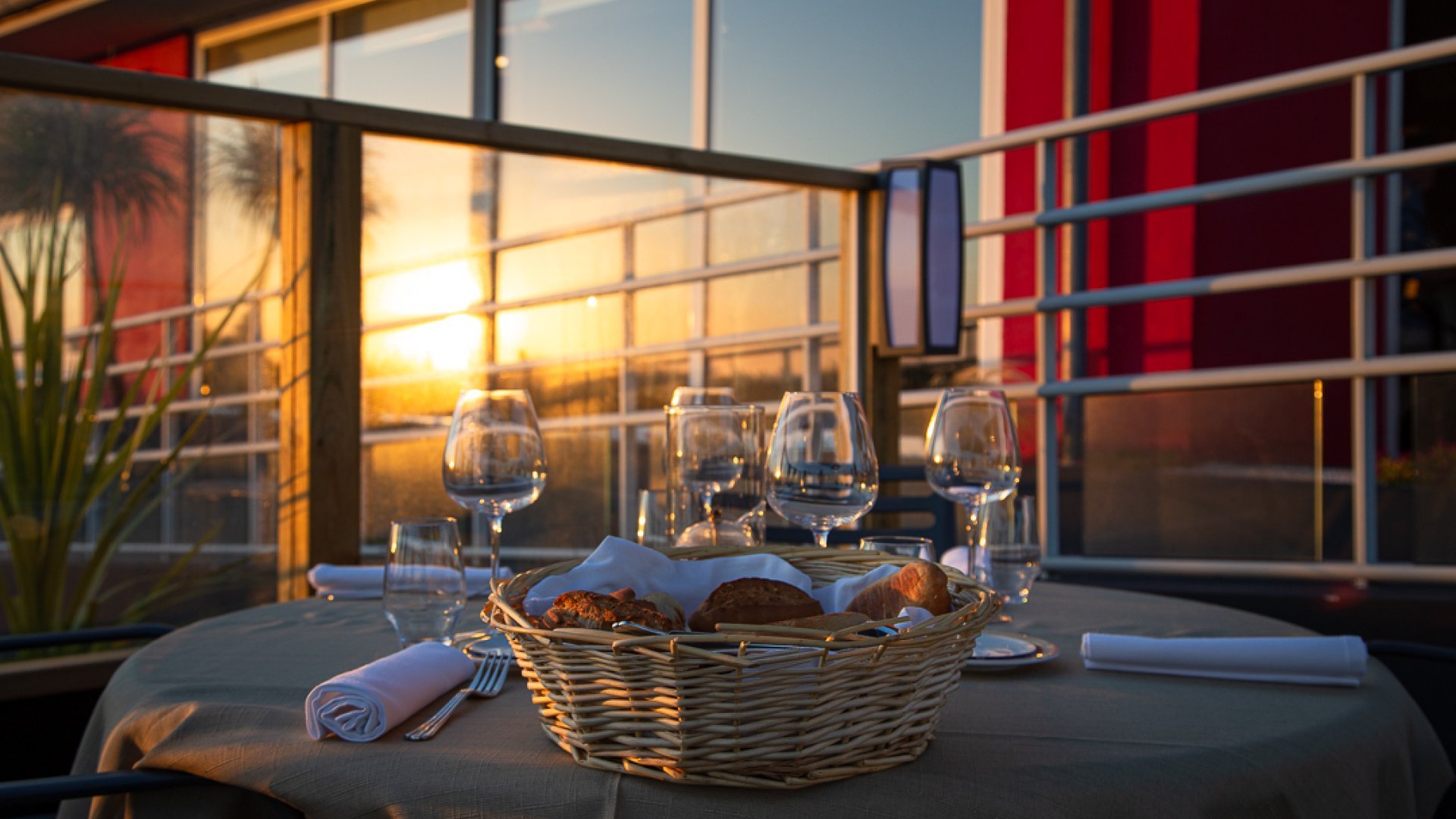terrasse couché de soleil